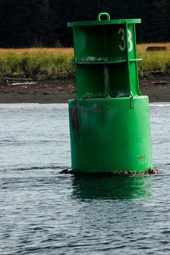 Photo of Green Marker Buoy, Boat Photography, Kodiak Alaska Photography