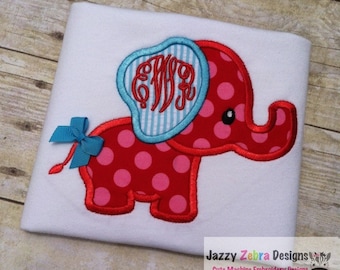 Elephant 34 Applique Embroidery Design - Elephant applique design - zoo applique design - circus applique design - baby applique design
