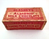 Items similar to RARE Antique Hershey's Almond Milk Chocolate Box ...