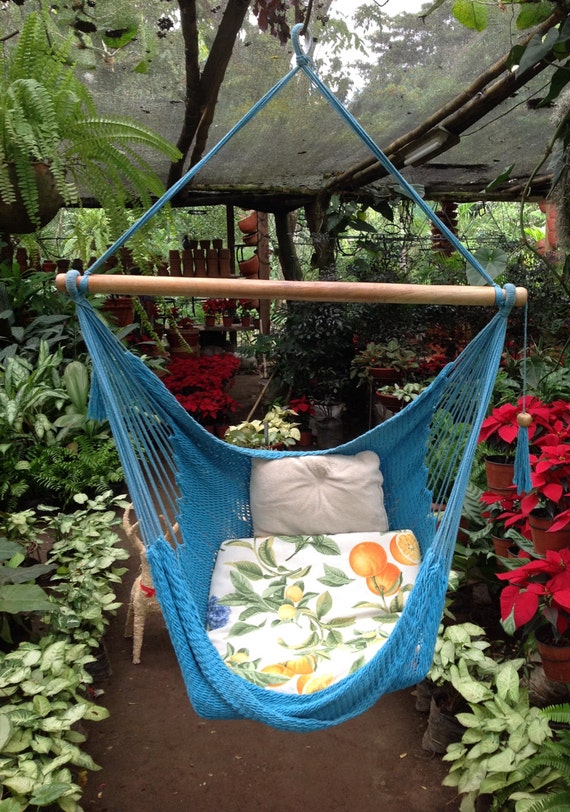 Light Blue Handwoven Hammock Chair