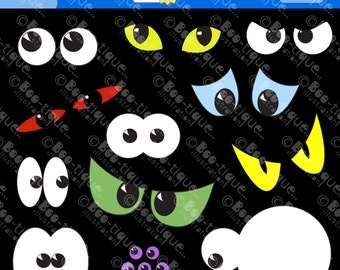 Halloween Eyes Digital Clipart. Halloween Clipart. Spooky Eyes Clipart. Halloween Clip Art. Halloween Vectors. DIgital Halloween. PNG, JPEG