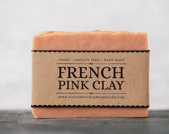French Pink Clay Soap | Unscented Vegan Soap