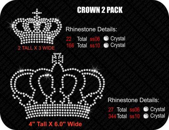 Download 3 CROWN Rhinestone Downloads svg eps diy silhoutte cameo bling