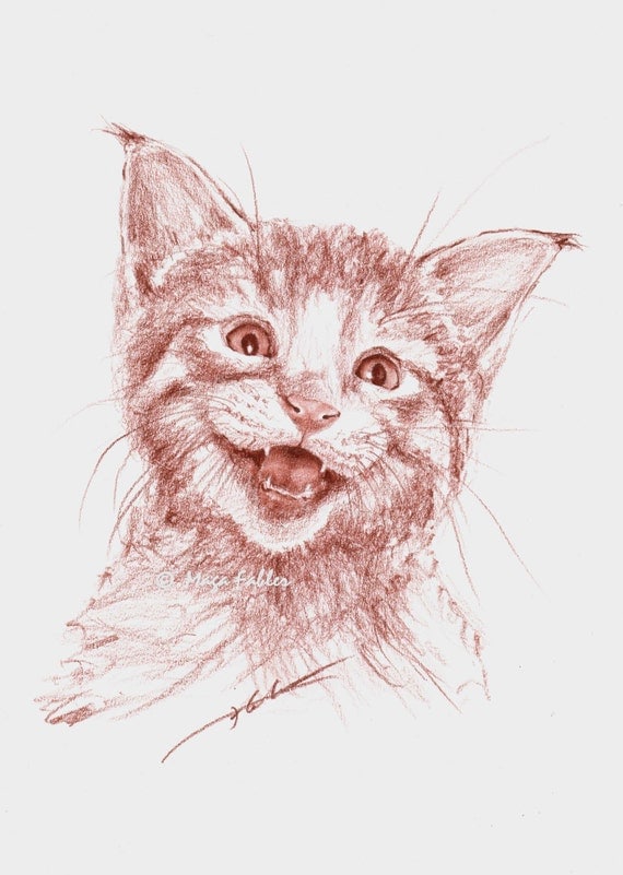 Lucky Cat Face Expression series pet portrait original