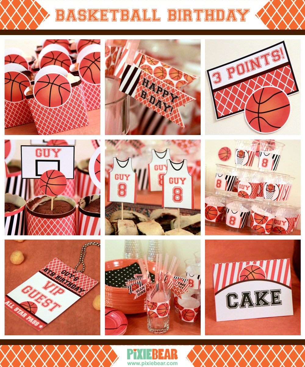 Basketball Birthday Favor Box Basketball Party by PixieBearParty