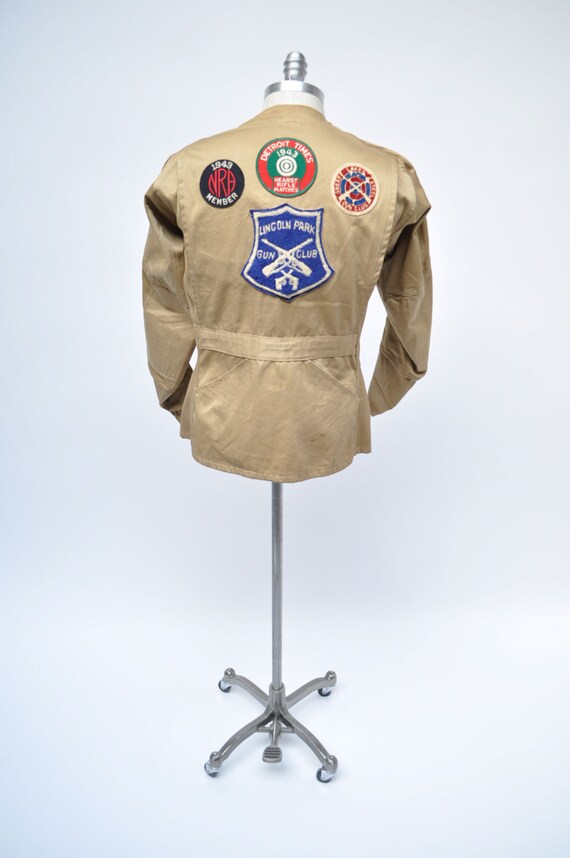 vintage shooting jacket 10X cotton leather 10x hunting army