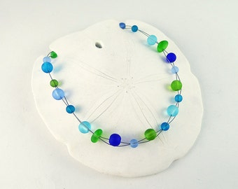 Blue and green sea glass necklace green and blue sea glass jewelry cobalt blue seaglass necklace green seaglass jewelry handmade necklace