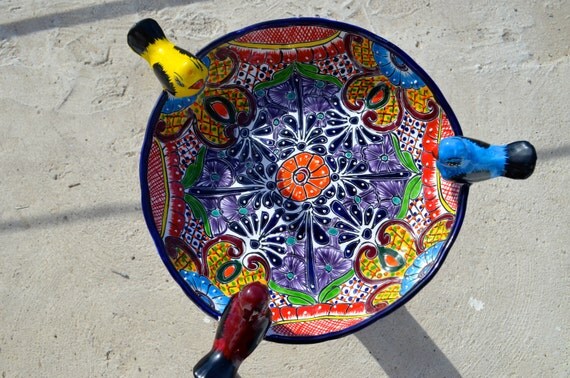 talavera mexican pottery bird bath talavera mexican pottery bird bath