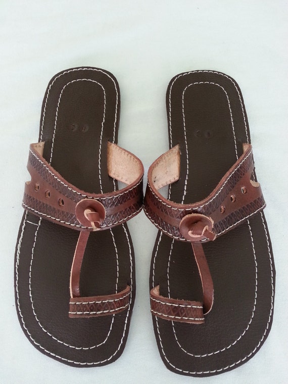 Sandales africaines - Mens  unisexe-cuir sandales Flip-Flops ...