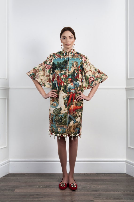 Items similar to Tapestry Coat. Hand embellished. on Etsy