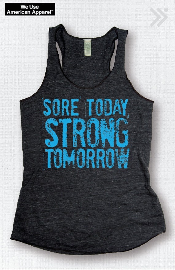 SALE SMALL Sore Today Strong Tomorrow Charcoal / Neon Blue