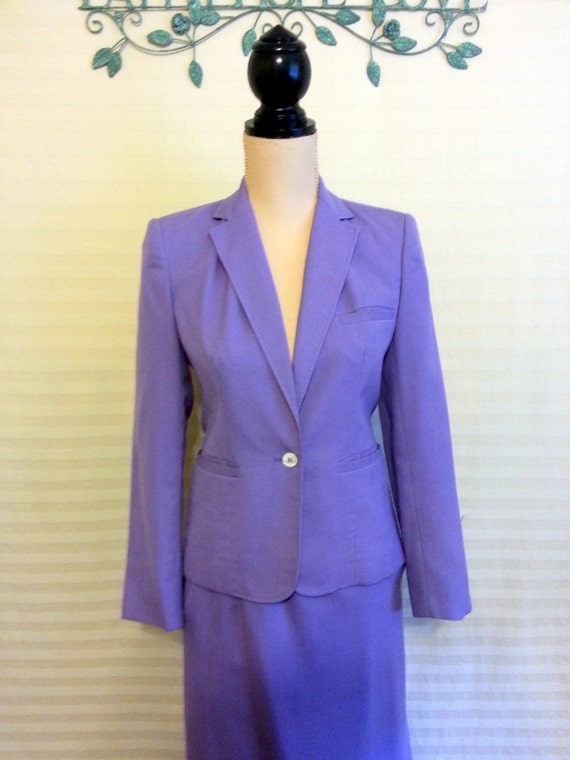 Linen Skirt Suit Purple Suit Lavender Suit by MintJulepShoppe