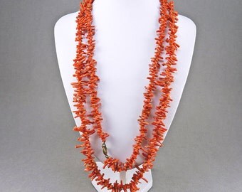 Old Natural Coral Necklace Mediterranean Coral Jewelry Branch Coral Beads Pale Red Coral Beads Natural Colour Coral Vintage Jewellery