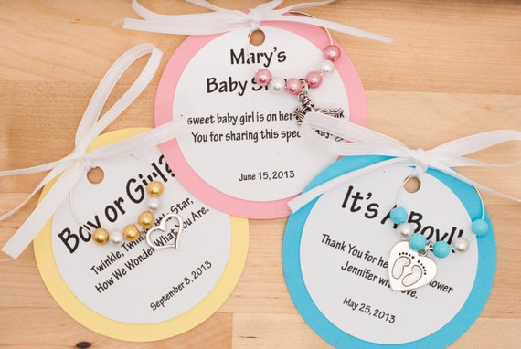 Customized Baby Shower Wine Charm Favors