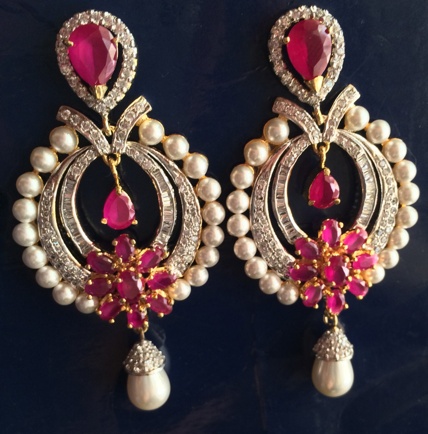 Indian Earrings Bollywood Ruby Earrings Indian Wedding