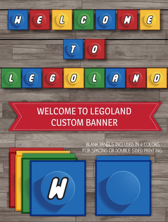to Legoland Banner Lego Party Banner Lego by LaBelleStudio