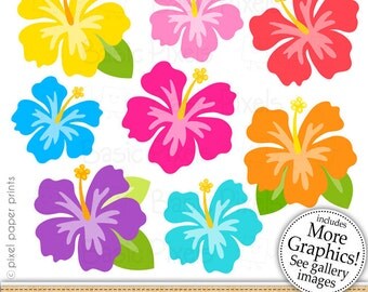 Hibiscus clipart - Hibiscus flower - Clip art - commercial use