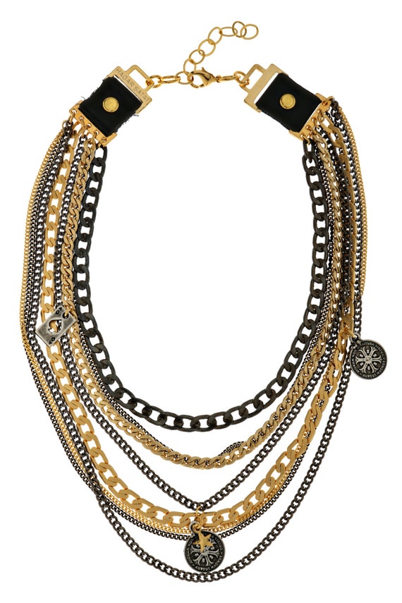 Lucky Charm Multi Chain Necklace Layered Necklace Statement