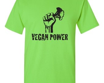Vegan Power Shirt, Vegetarian Shirt, Funny Vegan Shirt, Healthy Living, Clean Eating, Health, Beauty, Mens, Ladies, Humor, Trendy BD-115