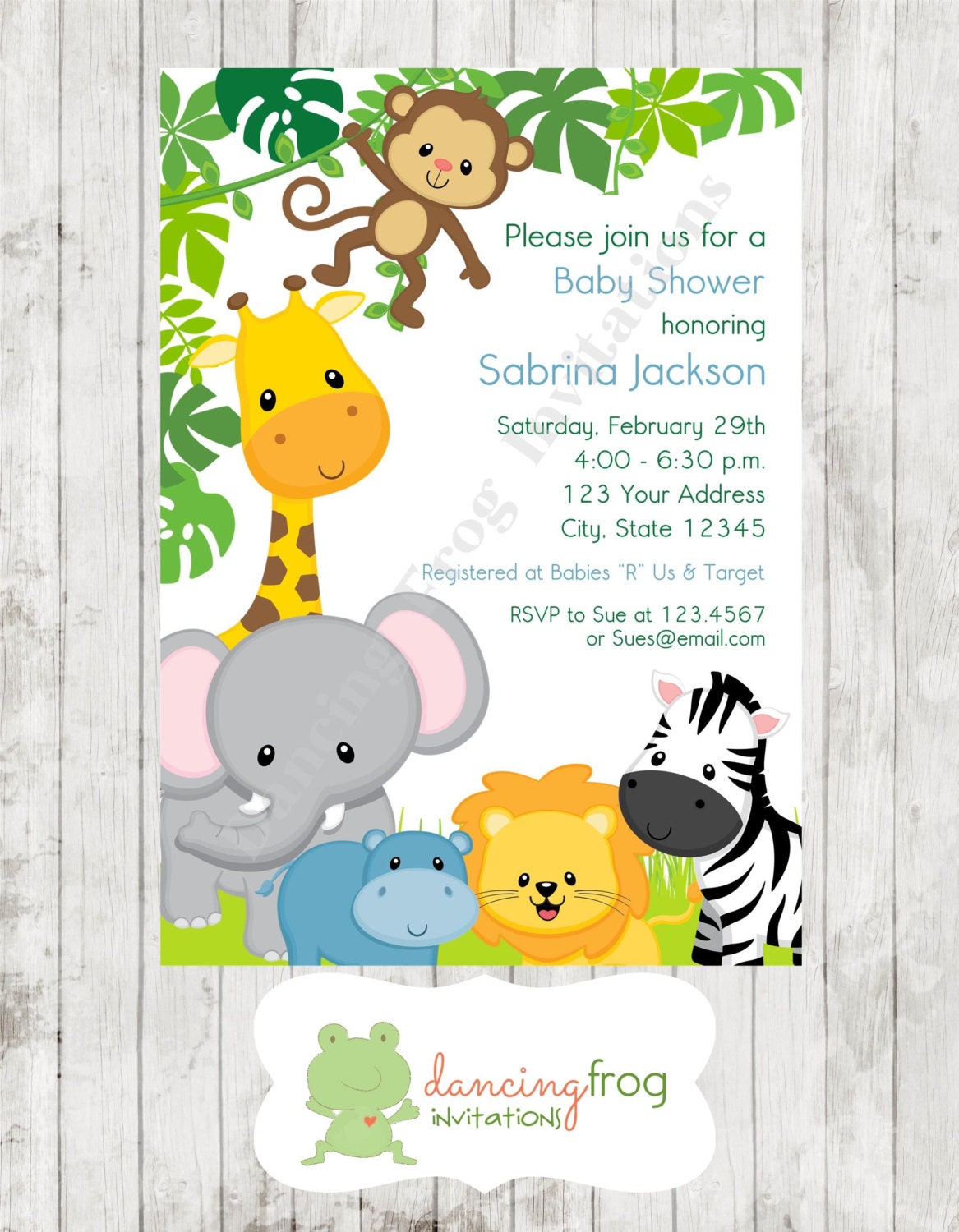Animal Baby Shower Invitations 4