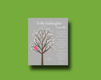 GODDAUGHTER gift - Gift for Goddaughter - Personalized gift for Goddaughter - Gift from Godmother, Gift From Godparents, Keepsake - TREE