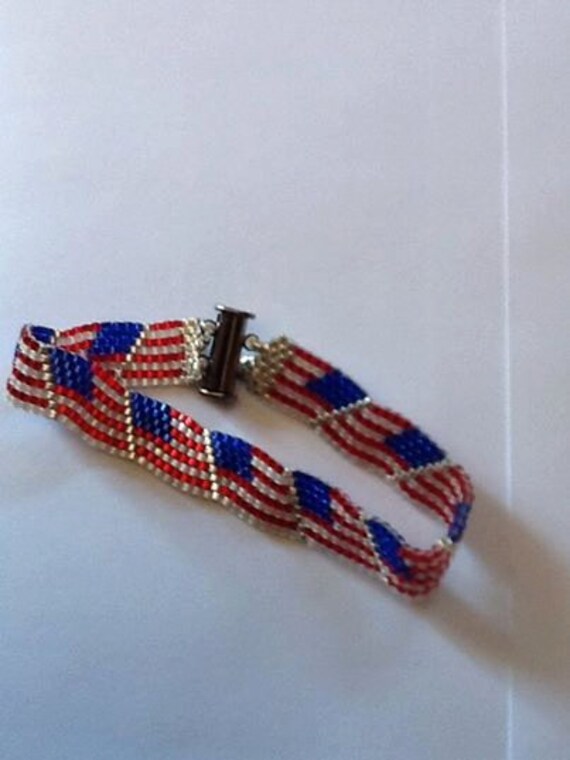 American Flag Bracelet 7 by RaeJaes on Etsy