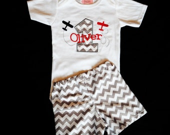Personalized Baby Boys First Birthday Outfit Cake Smash Outfit Baby Boys 1st Birthday Outfit Baby Boy Clothes Birthday Boy Outfit