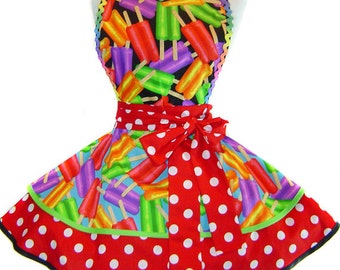 LAST ONE! Summer Fun Frosty Popsicle Diner Pinup Apron