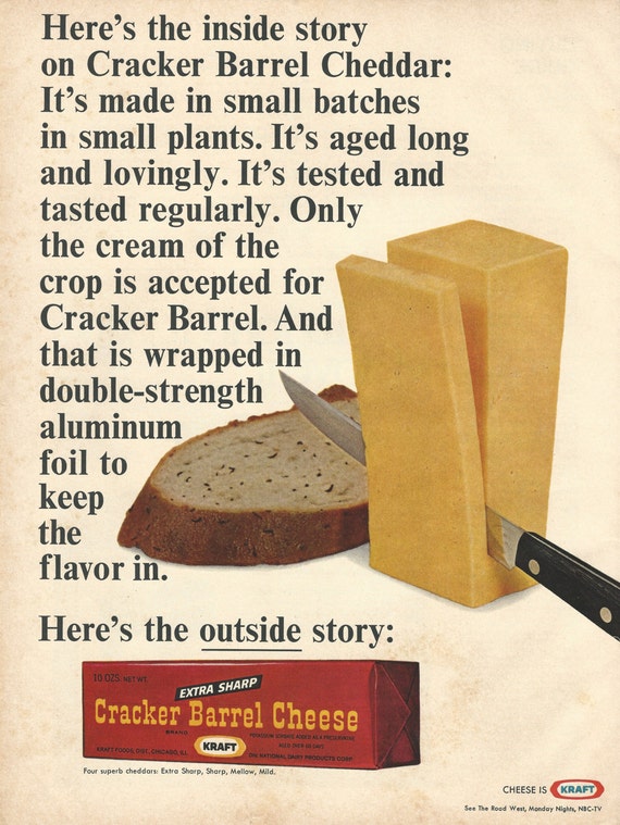 Kraft Cracker Barrel Cheese Original 1967 by VintageAdarama