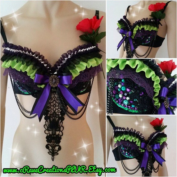 Maleficent Inspired Bra Design Custom Made Costume Rave Bra