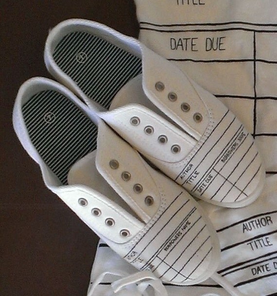 Library Due Date Card© Canvas Shoe Customized just for you Library Due Date Card© Canvas Shoe Customized just for you