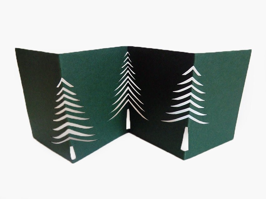 Concertina fold Christmas card with handcut by concertinacards