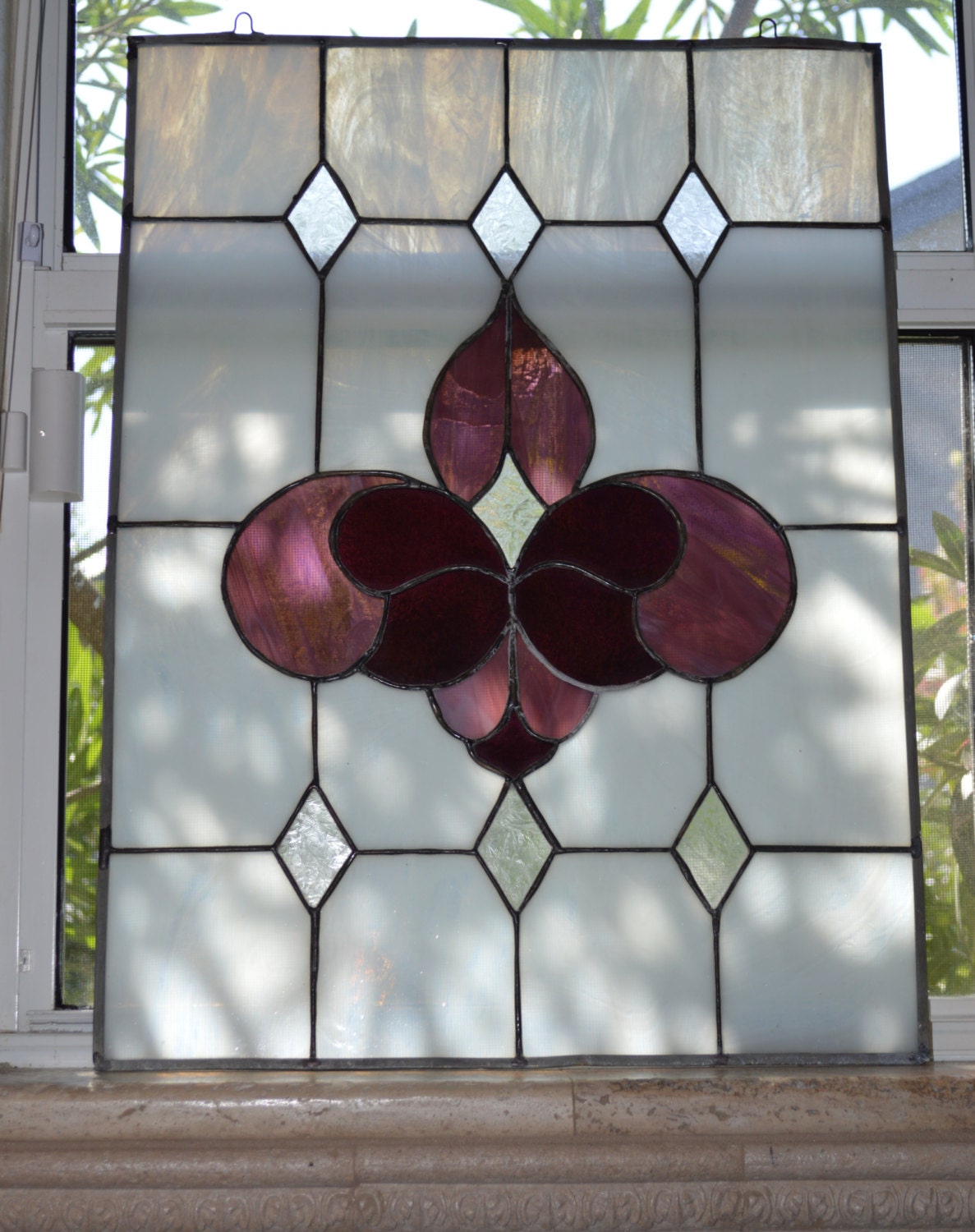 TrulyMadly Deeply.. Amethyst/BurgundyReal Stained Glass