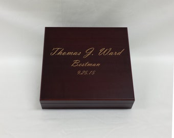 Engraved Humidor Cigar Box, Cherry, Wedding gift, Groomsmen Gift, Best Man Gift, Wedding Party Gift, Personalized Humidor, Grooms Gift