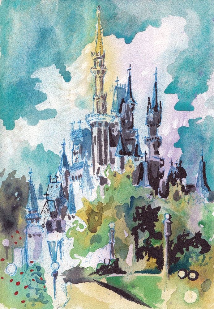 Download Cinderella's Castle - Print of Disney World - Reproduction ...