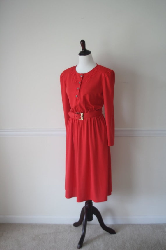 1940s Style Vintage Red Dress