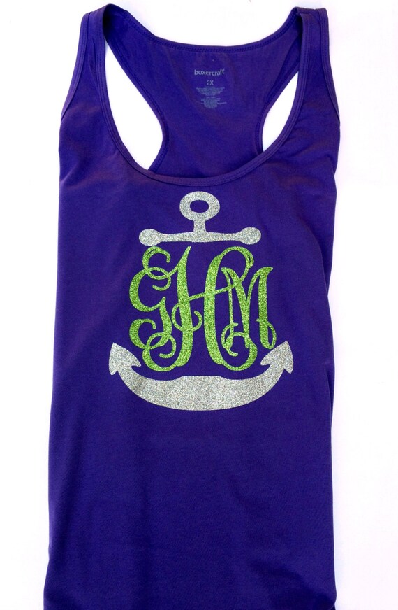 Anchor Monogrammed Tank Dress Beach Cover up by PoshPrincessBows1