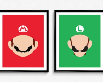 super mario bros mario and luigi minimalistic poster set video game print - Super Mario Pictures To Print super mario bros mario and luigi minimalistic poster set video game print - Super Mario Pictures To Print