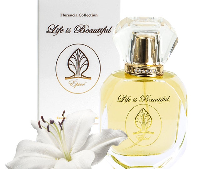 Perfume Épicé in Green Dress, Spicy Floral Natural Fragrance Oils; Eminence of Feminine Power & Love; Florencia Collection Life is Beautiful