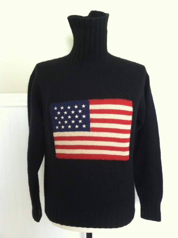 RALPH LAUREN FLAG Sweater Cashmere by STONEHEARTSVINTAGE on Etsy