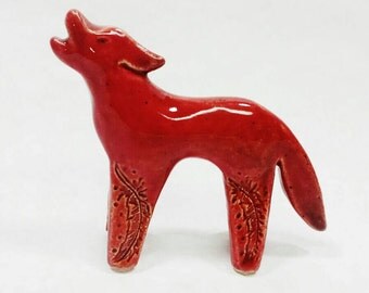 red wolf figurine