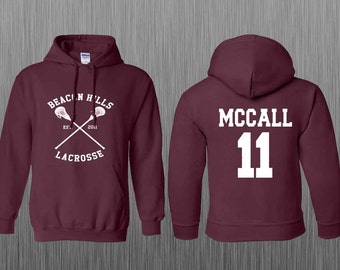 Scott McCall 11 BEACON HILLS Lacrosse Team maroon hoodie sweatshirt ...