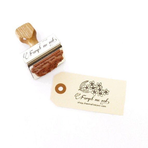 Forget Me Not Personalized Rubber Stamp Custom Name Custom 8562