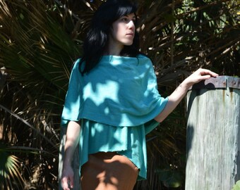 Super Cowl Desert Tank in organic hemp jersey.