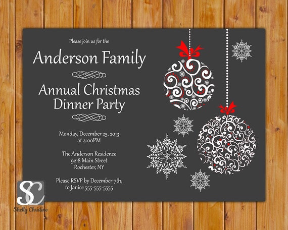 christmas dinner celebration annual party invitation by christmas dinner celebration annual party invitation by