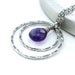 Purple Necklace Amethyst Necklace Double Circle Necklace Sterling Silver Necklace Geometric Jewelry - Ready to Ship - Shimmer Layers