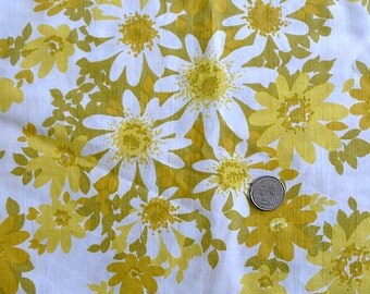 Six Dollar Sheet - floral mustard yellow cottage shabby retro chic bed 