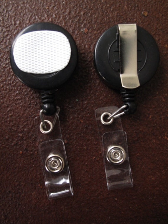 Velcro Clip on Black Retractable Badge Reel