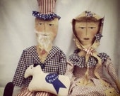 Welcome Spring Sale Primitive  Betsy and Sam at the Fair