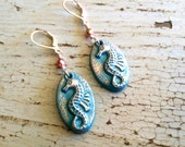 Seahorse earrings, Beachy earrings, beachy jewelry, sea life jewelry, seahorse jewelry